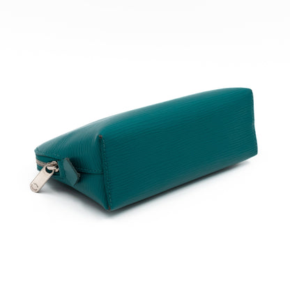 Cosmetic Pouch PM Epi Leather Cyan