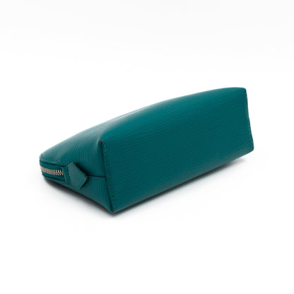 Cosmetic Pouch PM Epi Leather Cyan