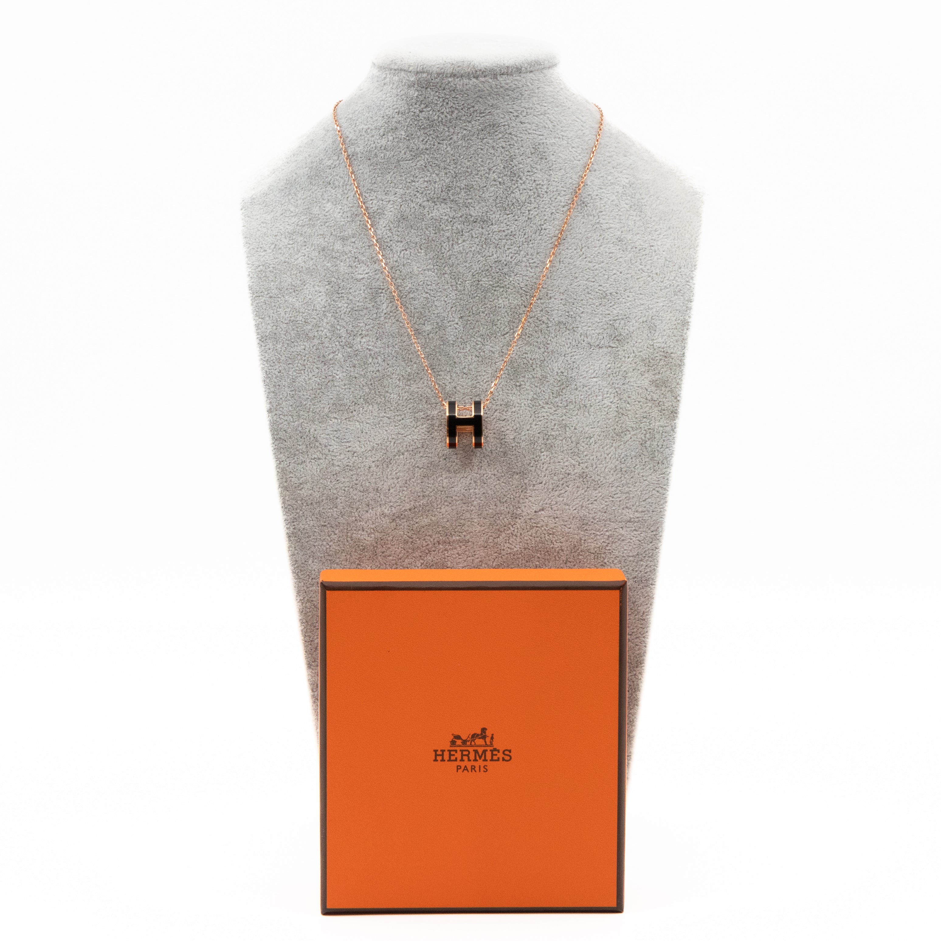 Pop H Necklace Black Rose Gold