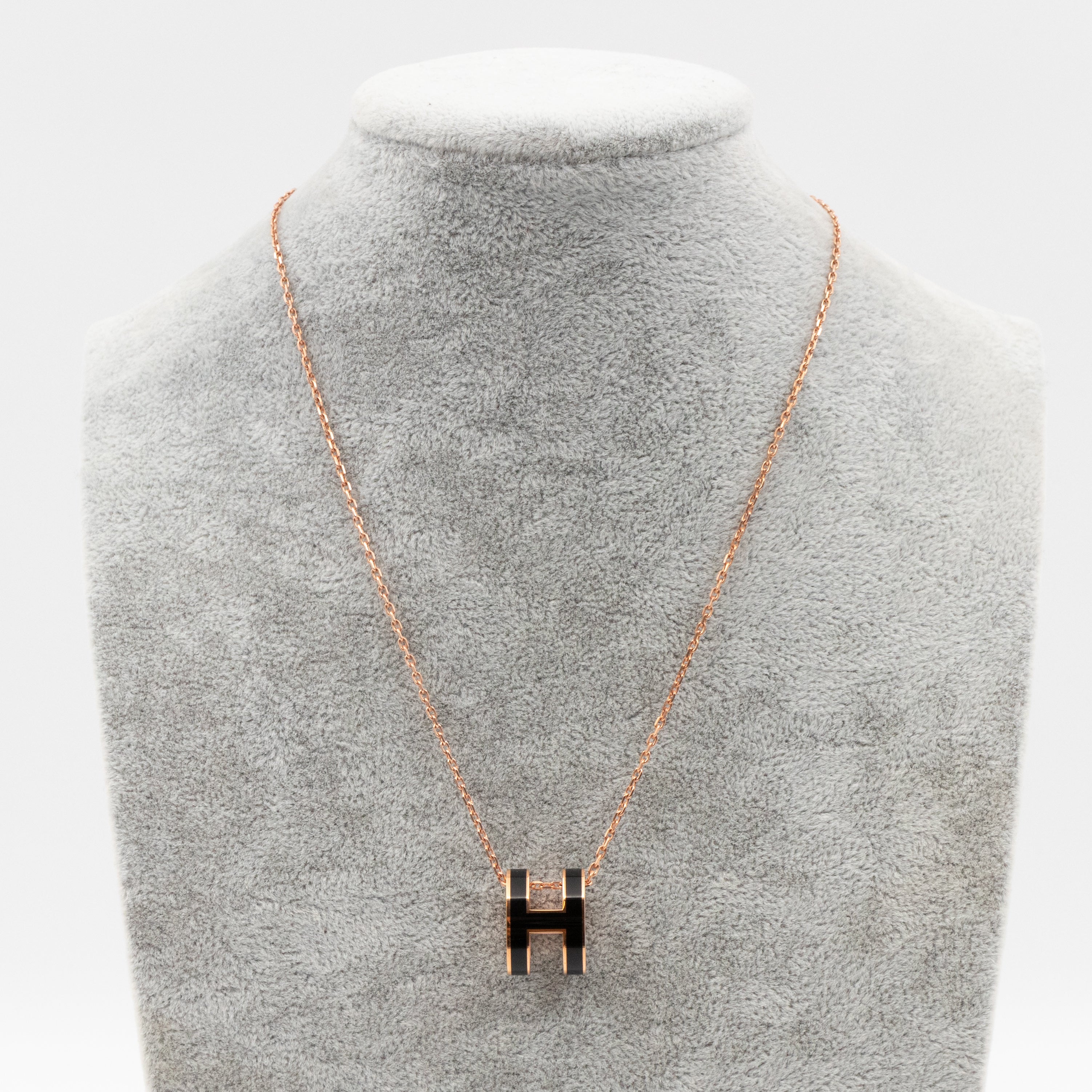 Pop H Necklace Black Rose Gold