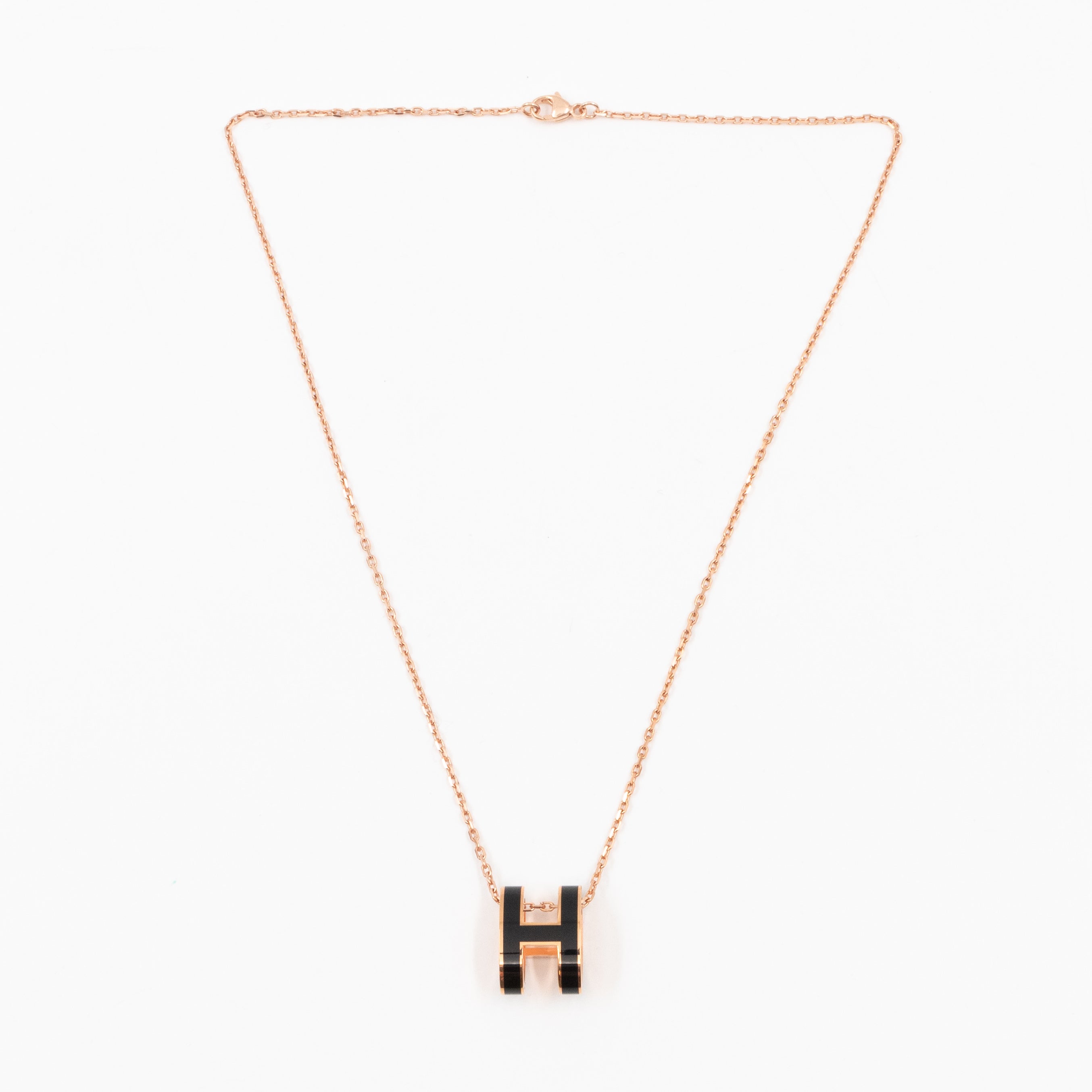 Pop H Necklace Black Rose Gold