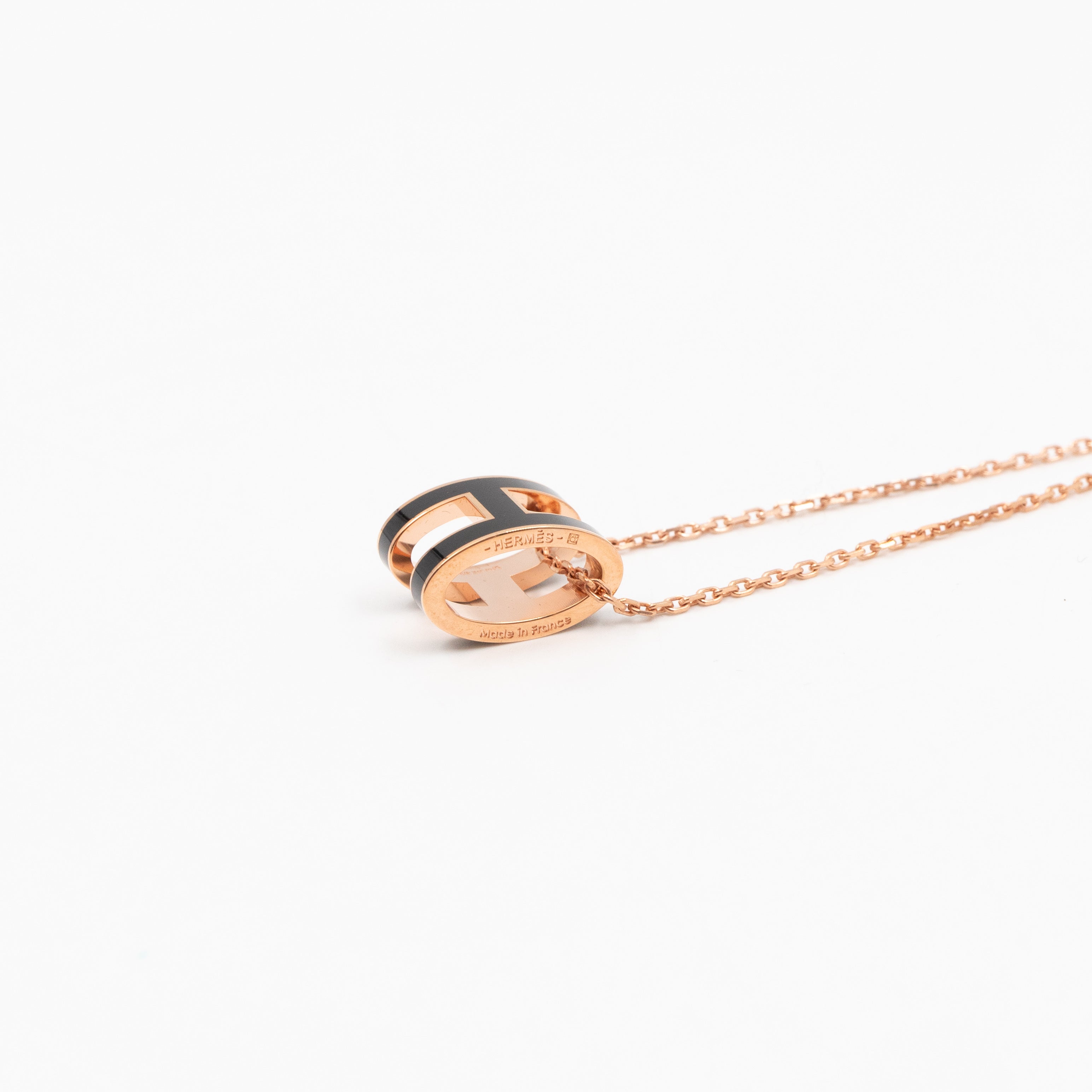 Pop H Necklace Black Rose Gold