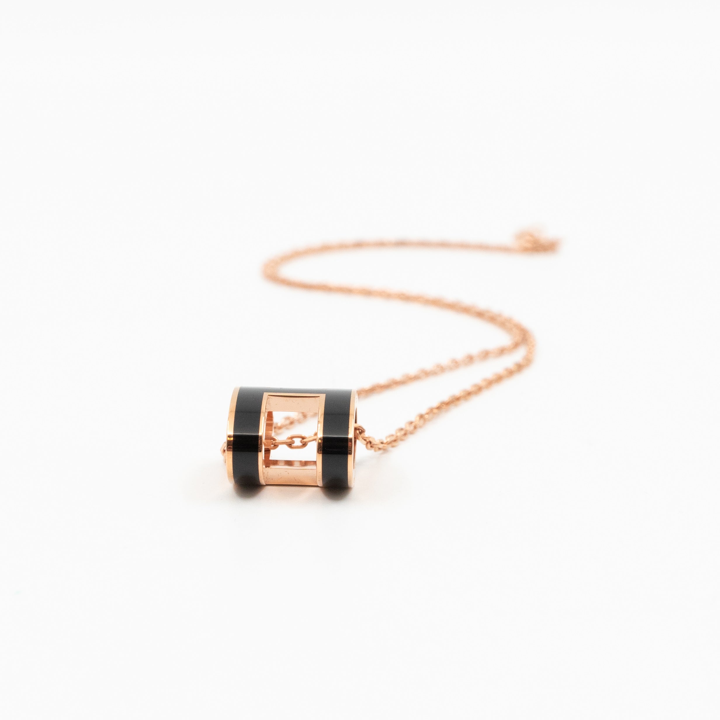 Pop H Necklace Black Rose Gold