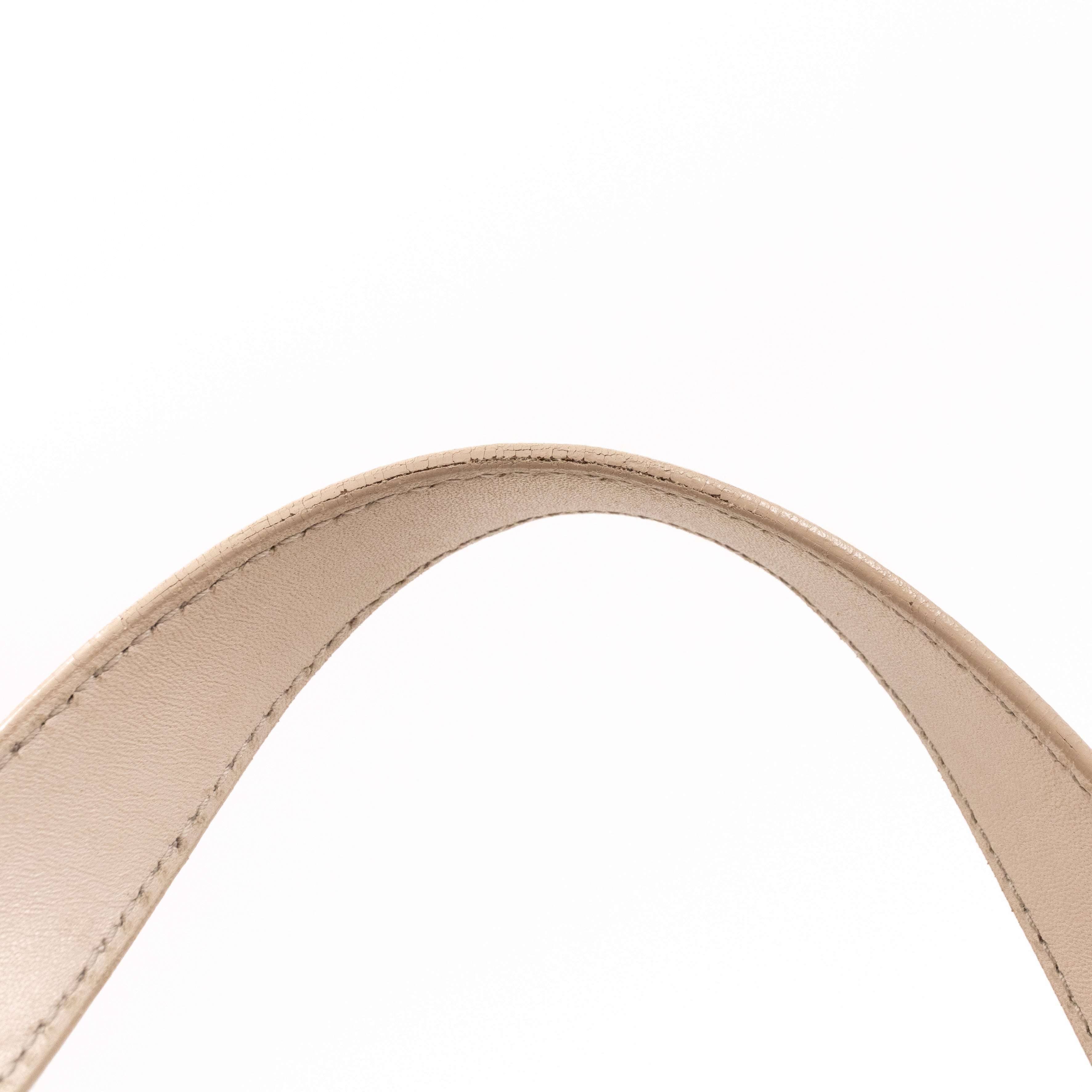 Large Muse Pearl White Patent Leather
