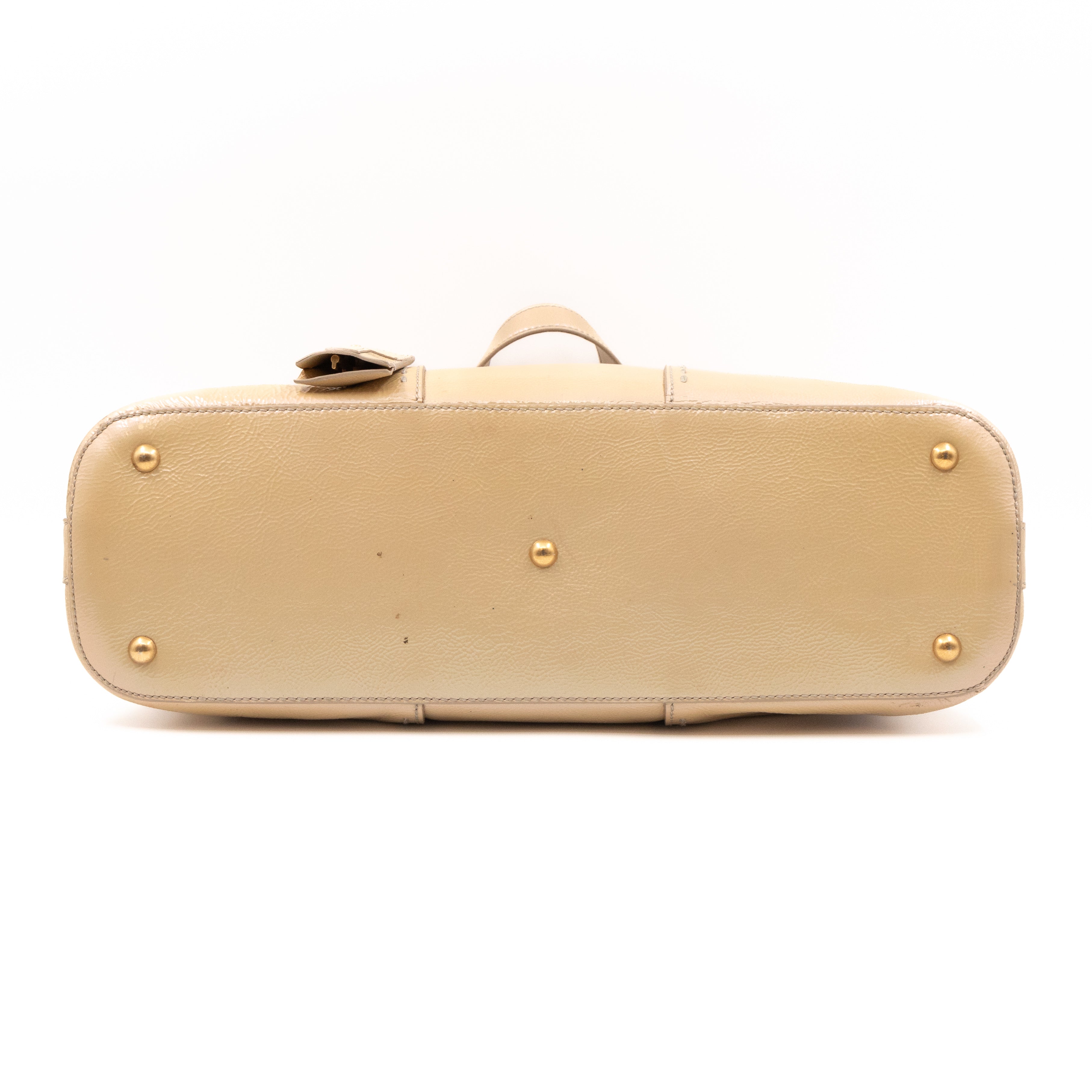 Large Muse Pearl White Patent Leather