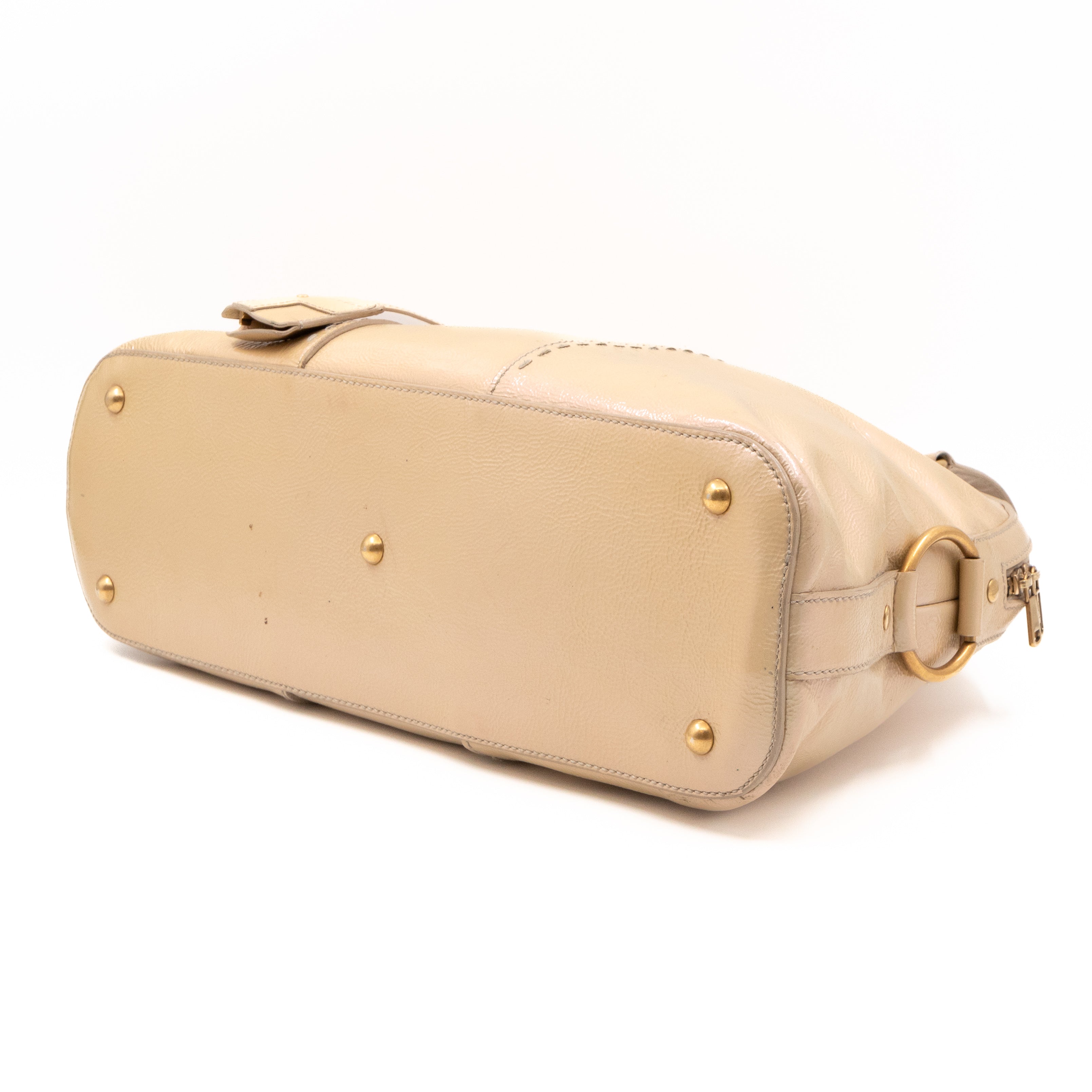 Large Muse Pearl White Patent Leather