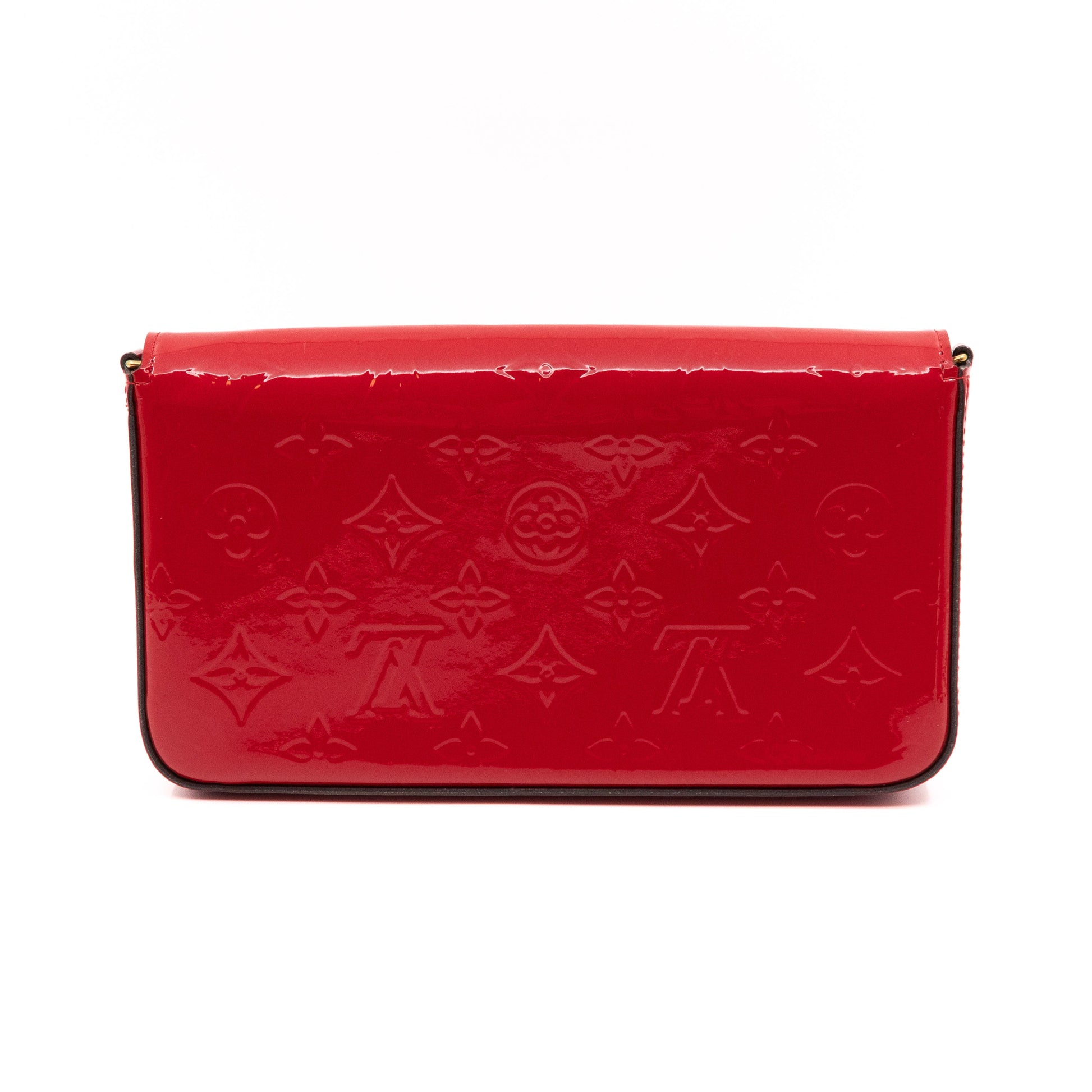 Louis Vuitton Pochette Felicie Red Monogram Vernis