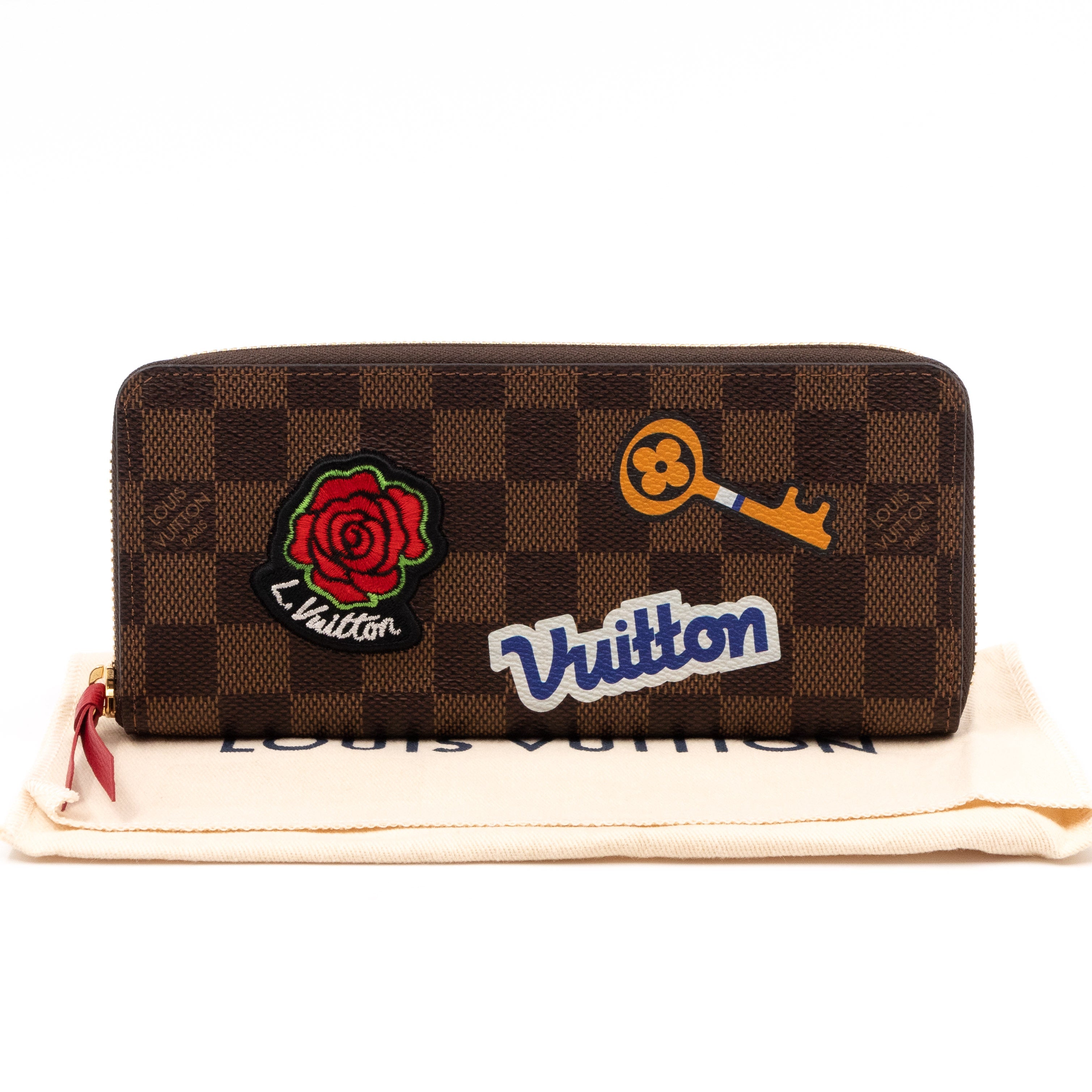 Clemence Wallet Damier Ebene Patches