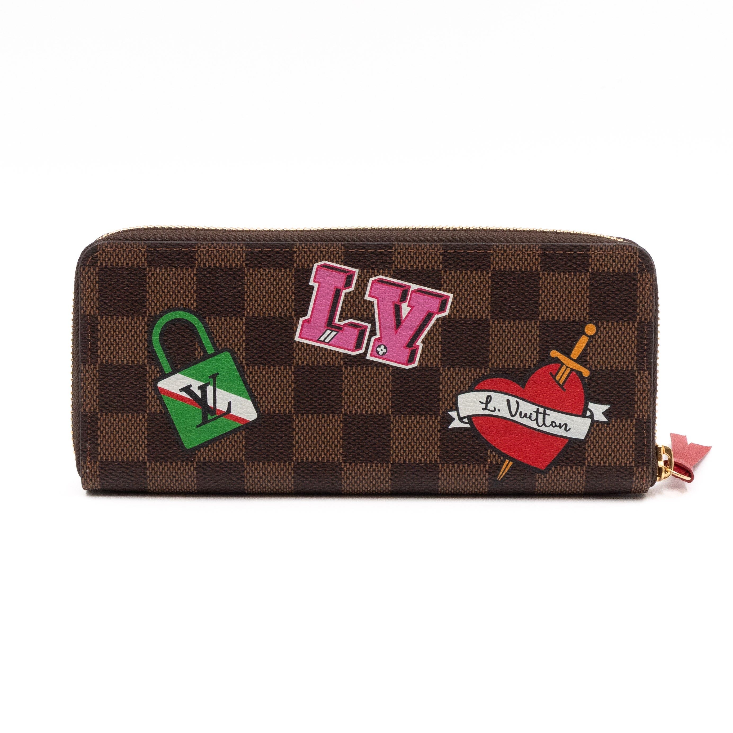 Clemence Wallet Damier Ebene Patches