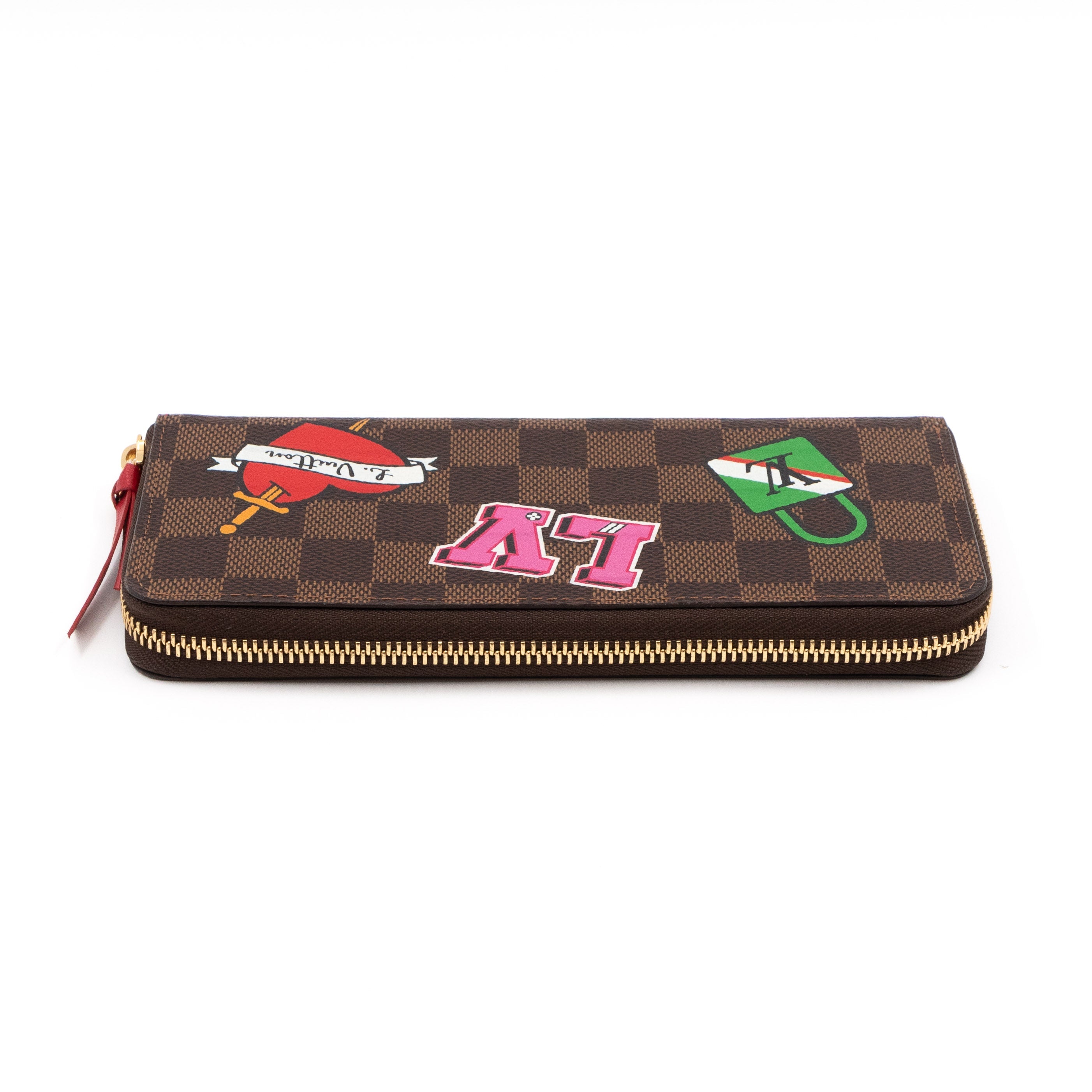 Clemence Wallet Damier Ebene Patches