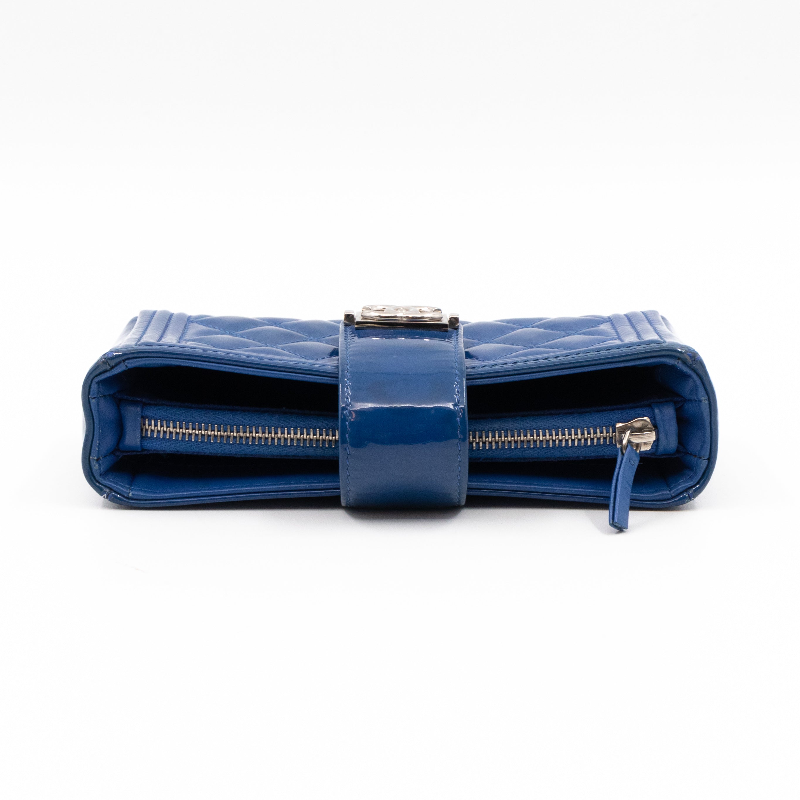 Mini Phone Holder Blue Patent Leather
