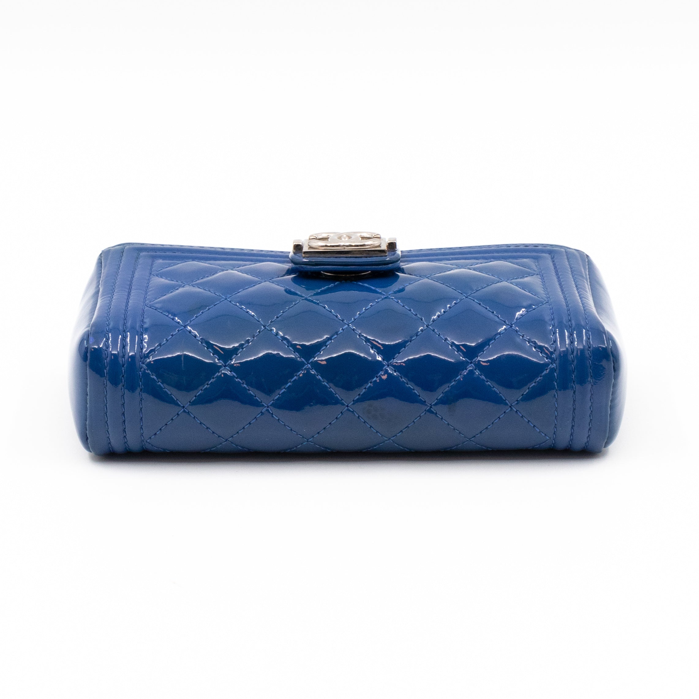 Mini Phone Holder Blue Patent Leather