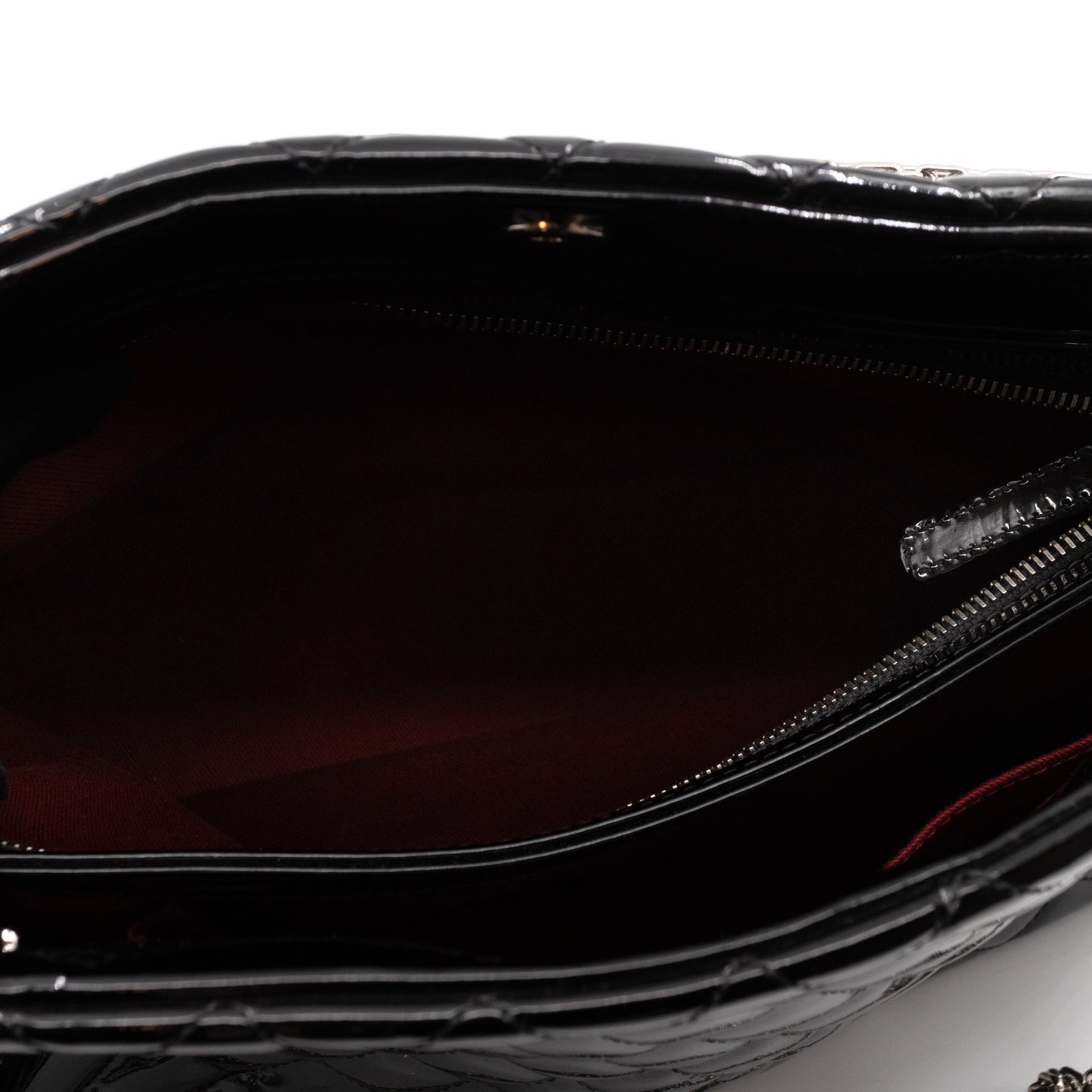 Large Mademoiselle Bowling Bag Black Patent Leather
