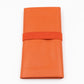 Flat Clutch with Stretch Band Orange Saffiano
