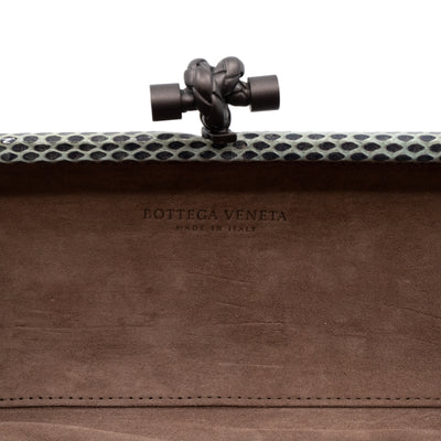 Studded Knot Clutch Grey Python