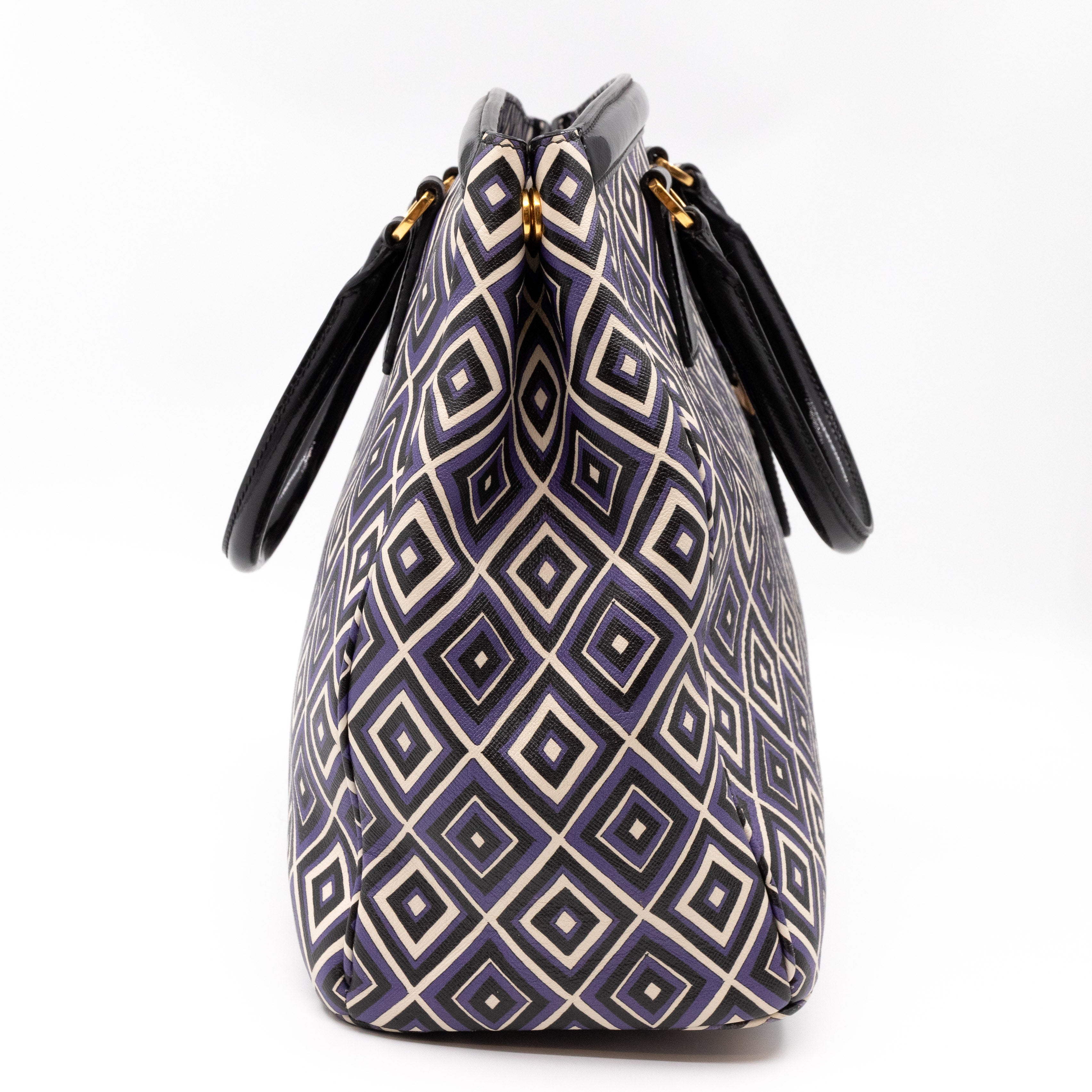 Tote Bag Diamond Print Leather