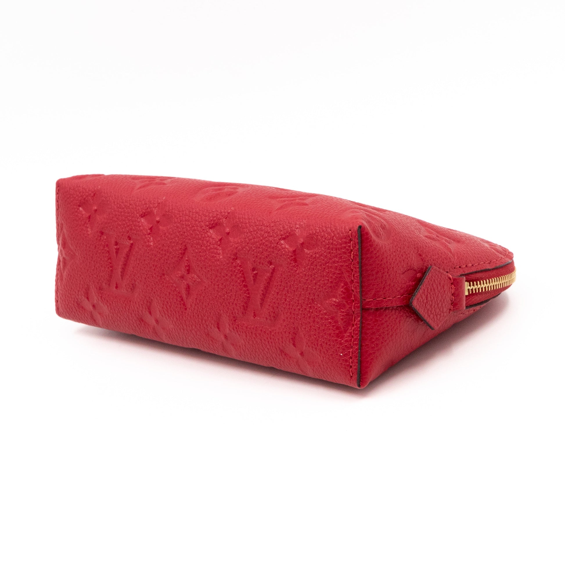 Louis Vuitton Pochette Cosmetic Pouch Monogram Empreinte Scarlet Red M69414  F/S