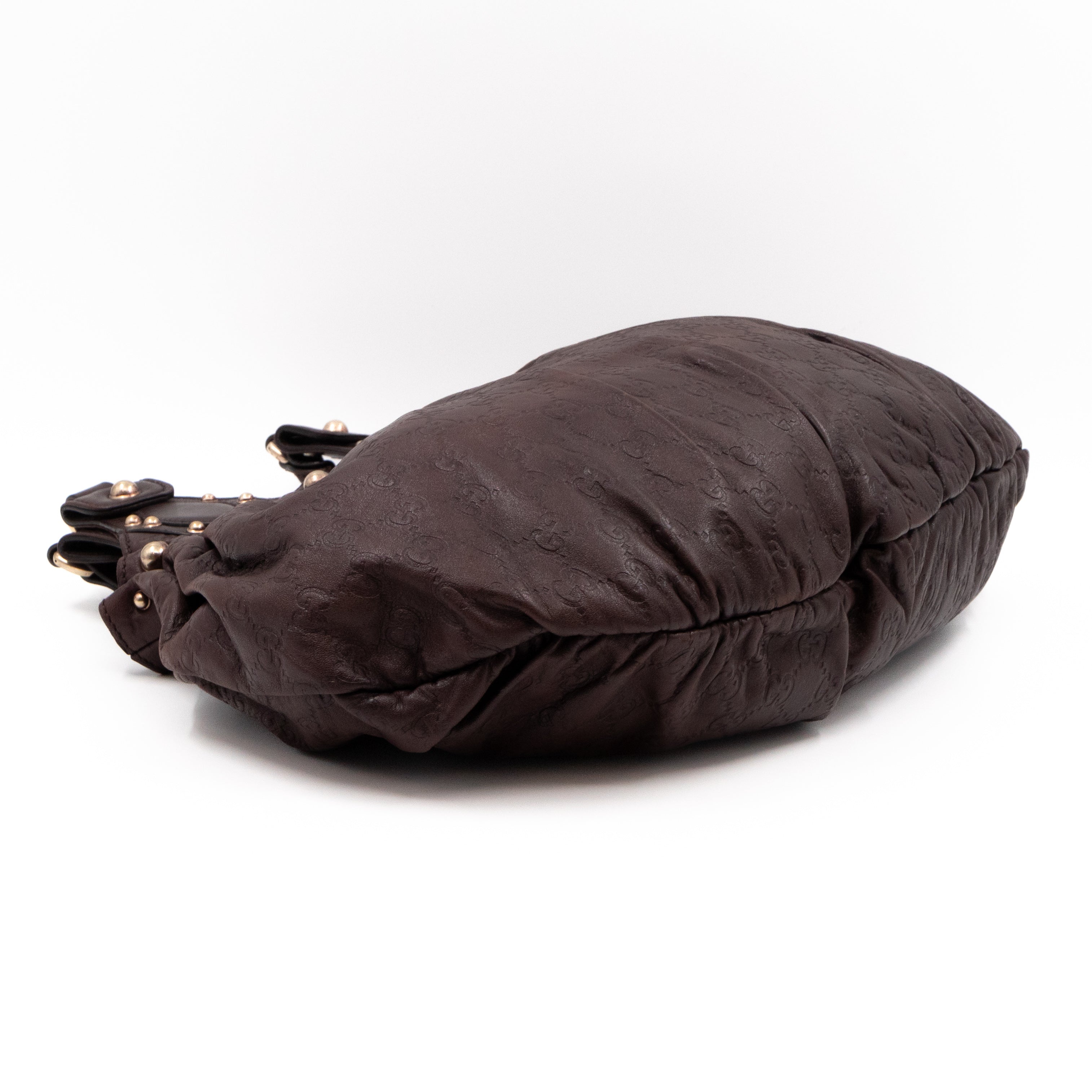 Studded Pelham Hobo Guccissima Leather Brown