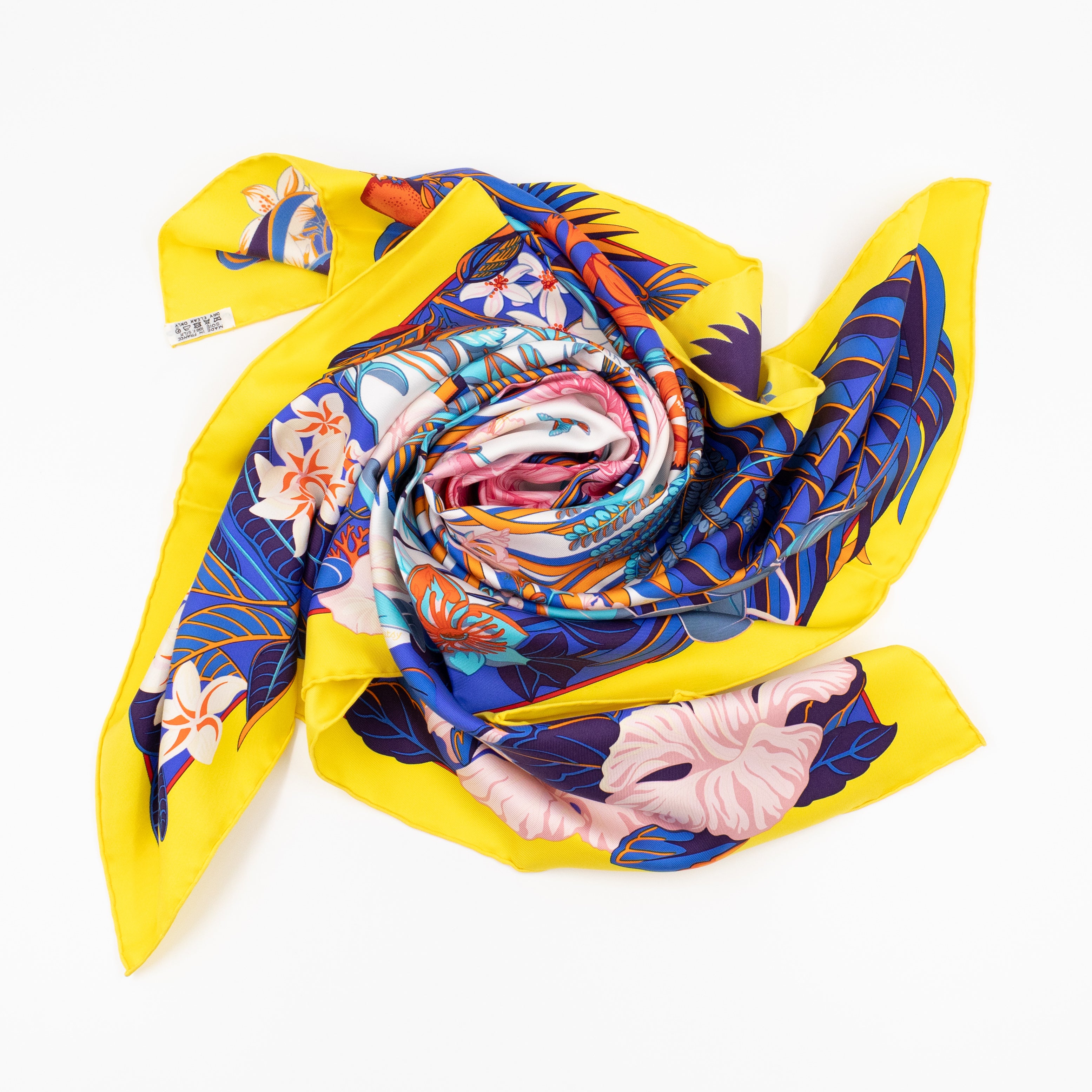 Silk Scarf 90 Flamingo Party
