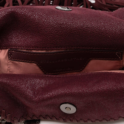 Falabella Mini Fold Over Tote Fringe Burgundy