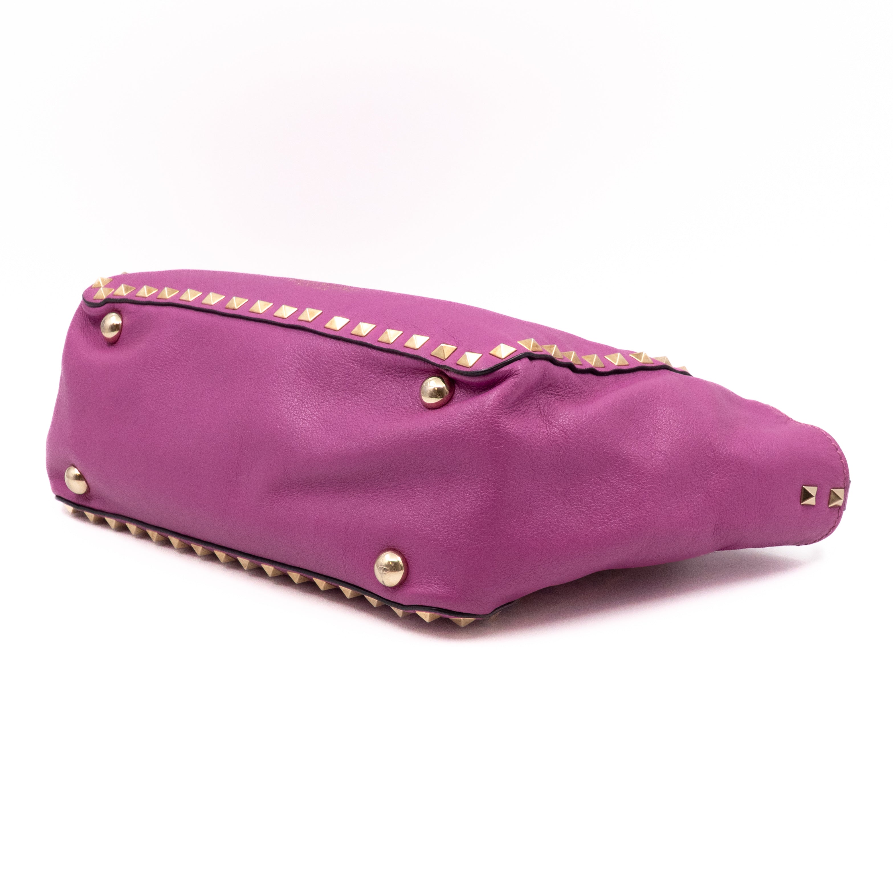 Rockstud Trapeze Tote Pink Leather