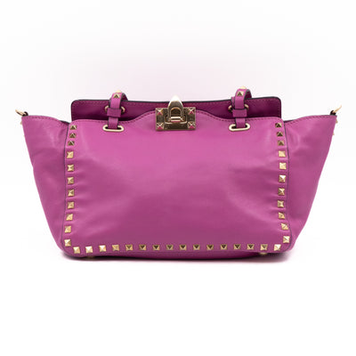 Rockstud Trapeze Tote Pink Leather