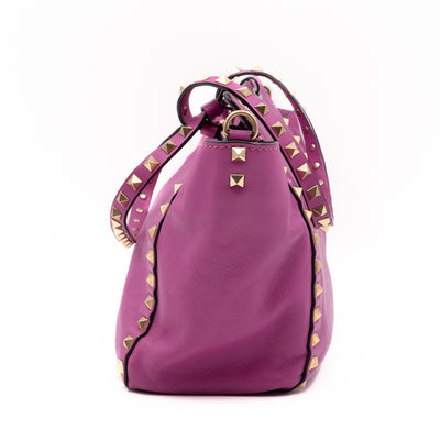 Rockstud Trapeze Tote Pink Leather