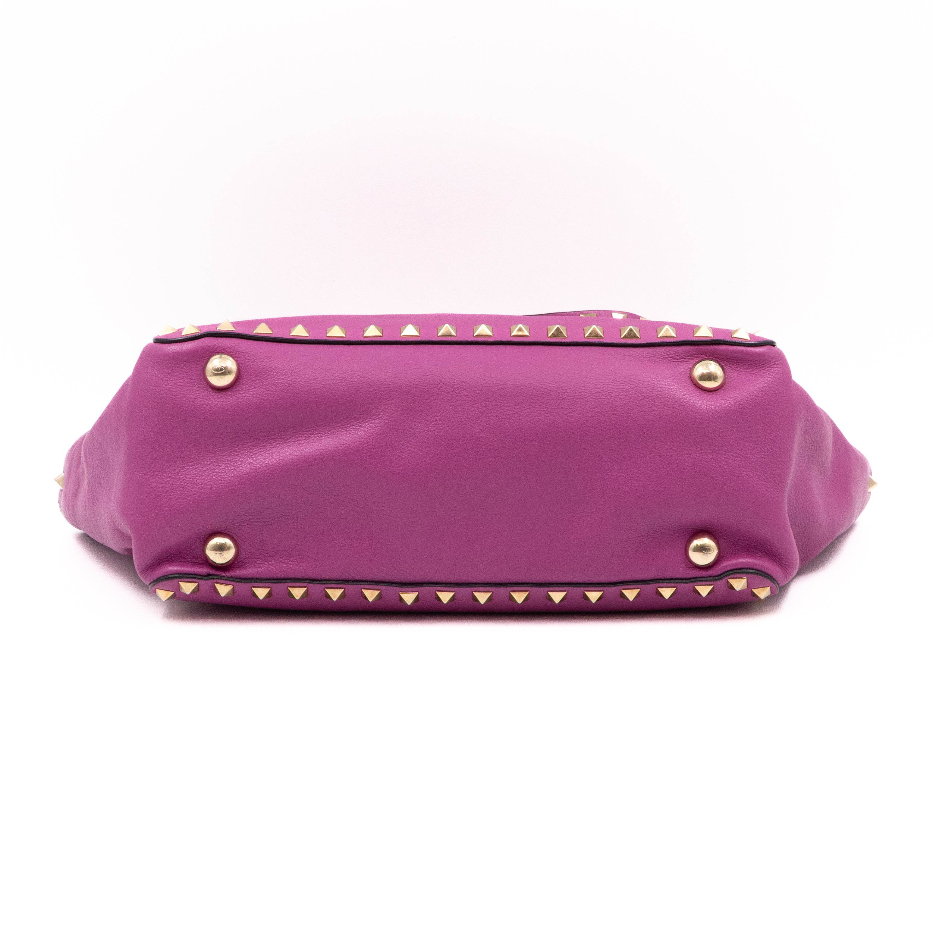 Rockstud Trapeze Tote Pink Leather
