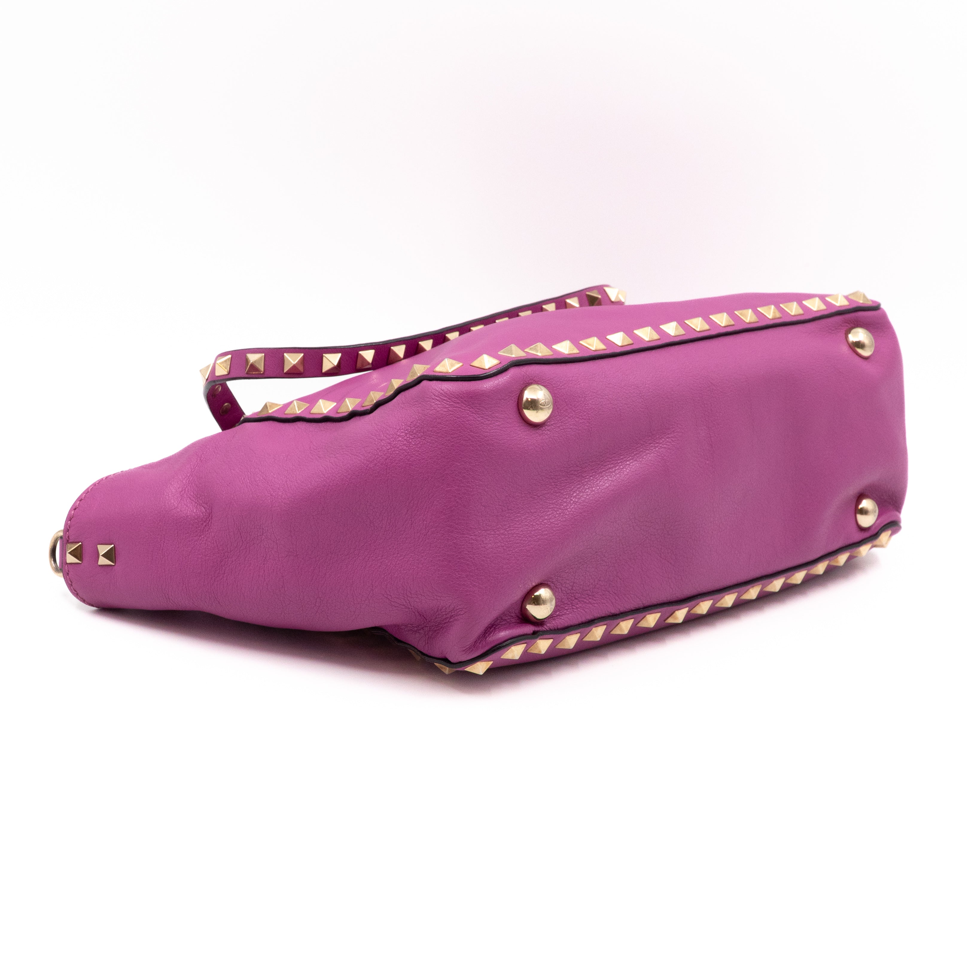 Rockstud Trapeze Tote Pink Leather