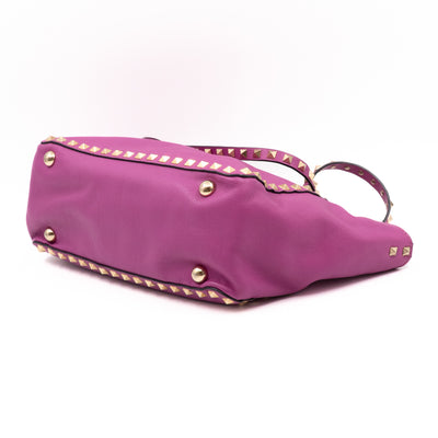 Rockstud Trapeze Tote Pink Leather