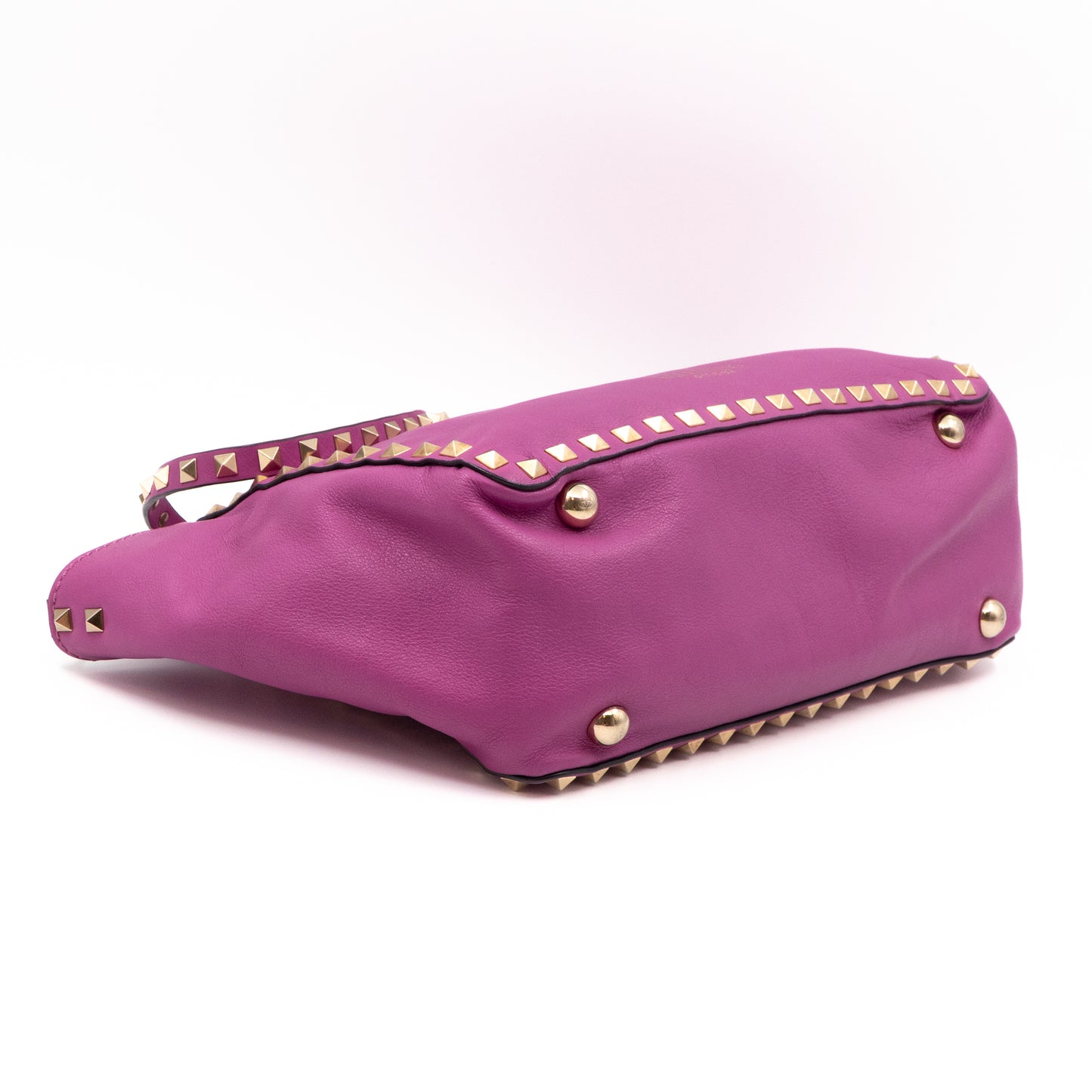 Rockstud Trapeze Tote Pink Leather