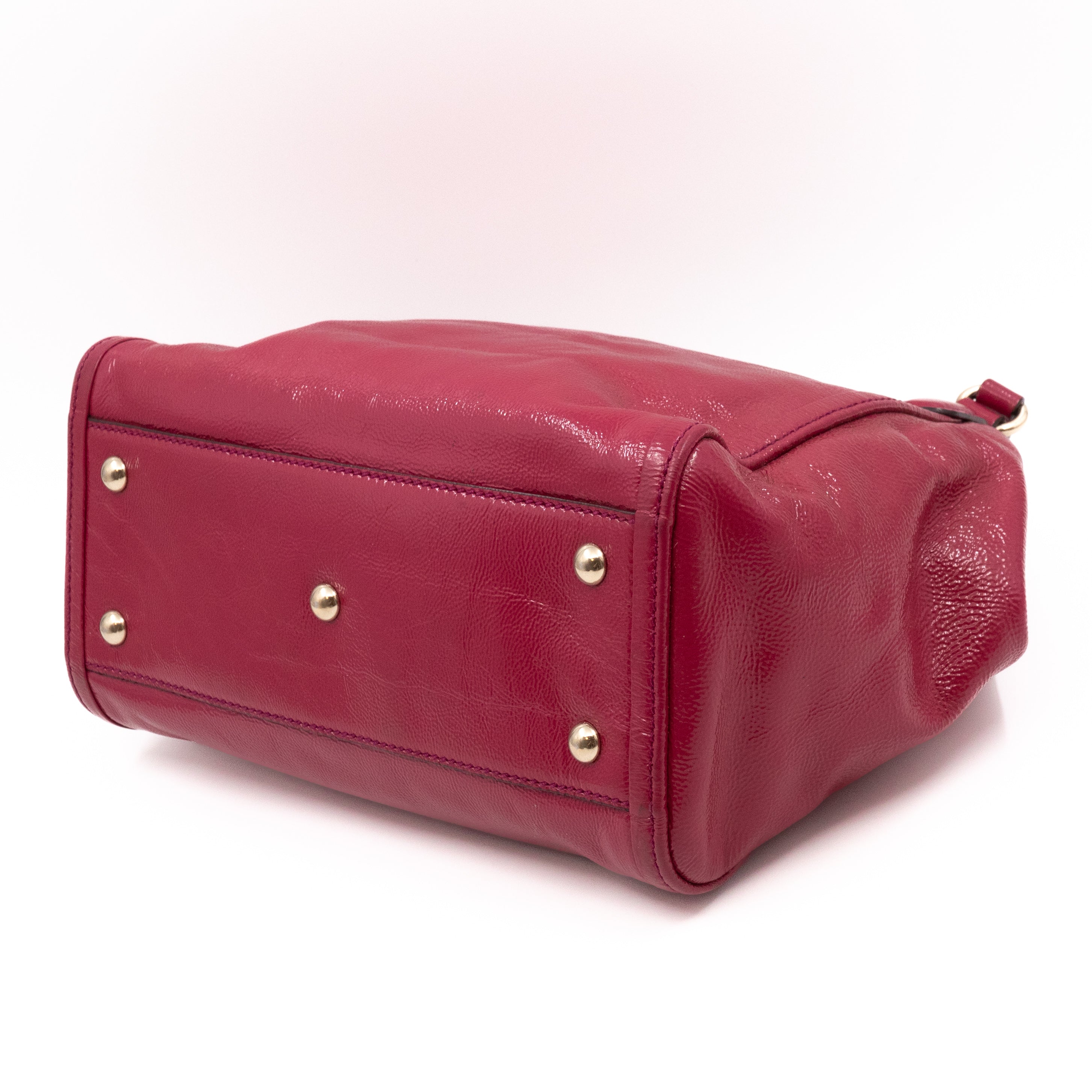 Soho Two Way Tote Crushed Patent Leather Fuchsia