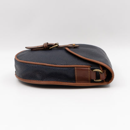 Vintage Crossbody Bag Blue Leather
