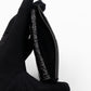 Uptown Flap Card Holder Black Croc Embossed Leather