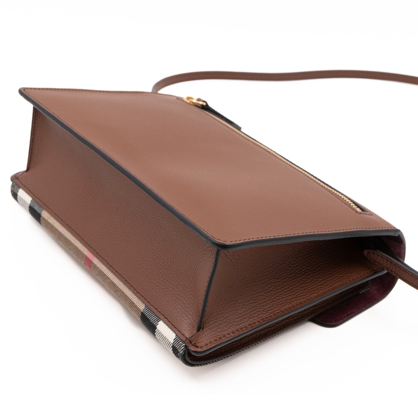 Macken Crossbody Bag House Check & Brown Leather