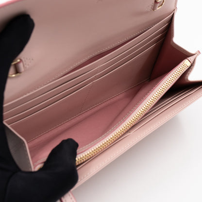 Tracy Chain Wallet Monogram Pink Leather