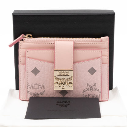 Mini Tracy Zip Card Case Monogram Pink Leather