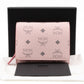 All-Over Card Case Wallet Monogram Pink Leather