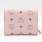 All-Over Card Case Wallet Monogram Pink Leather