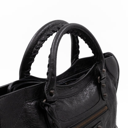 Classic City AJ Bag Logo Strap Black Leather