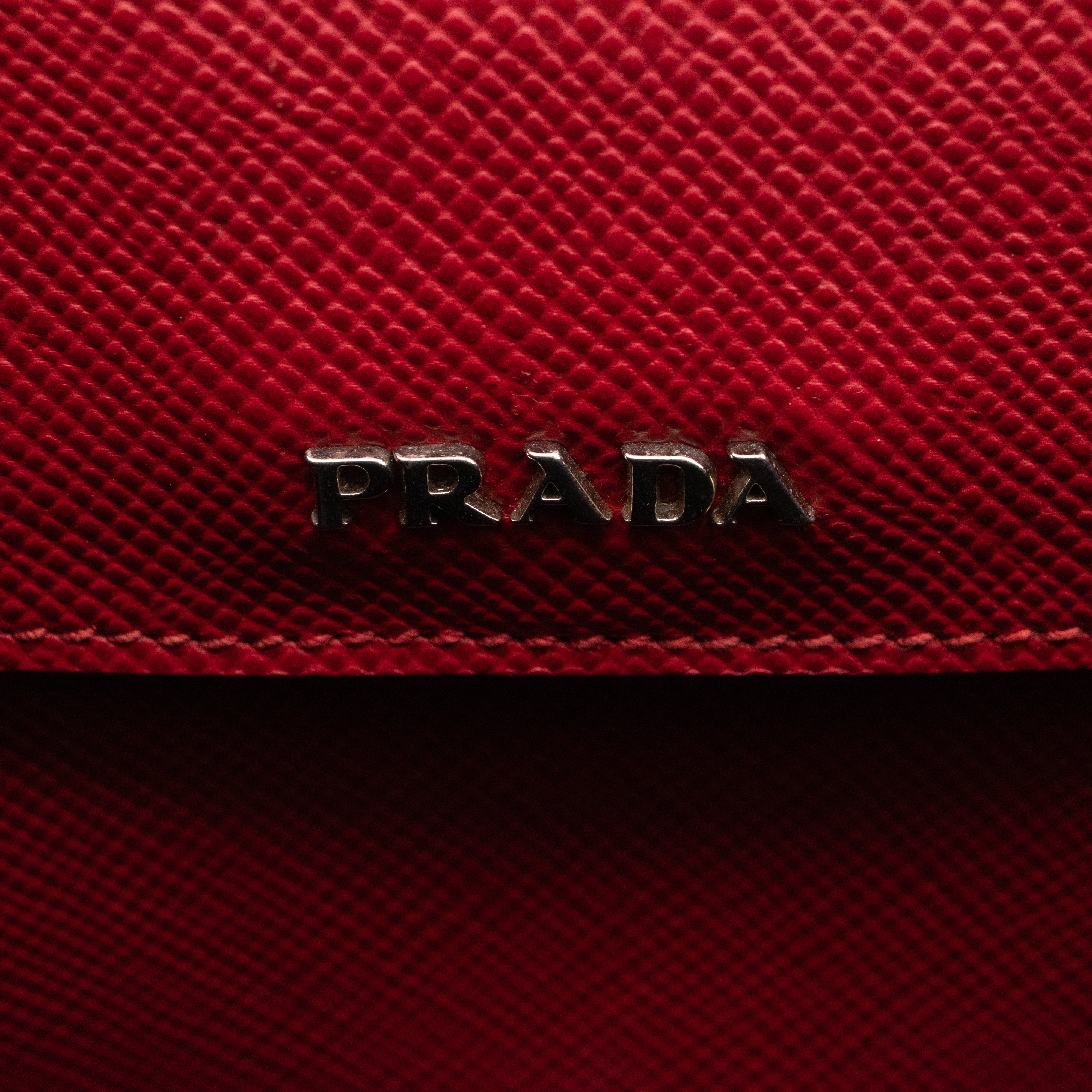 Double Bag Large Red Saffiano Leather