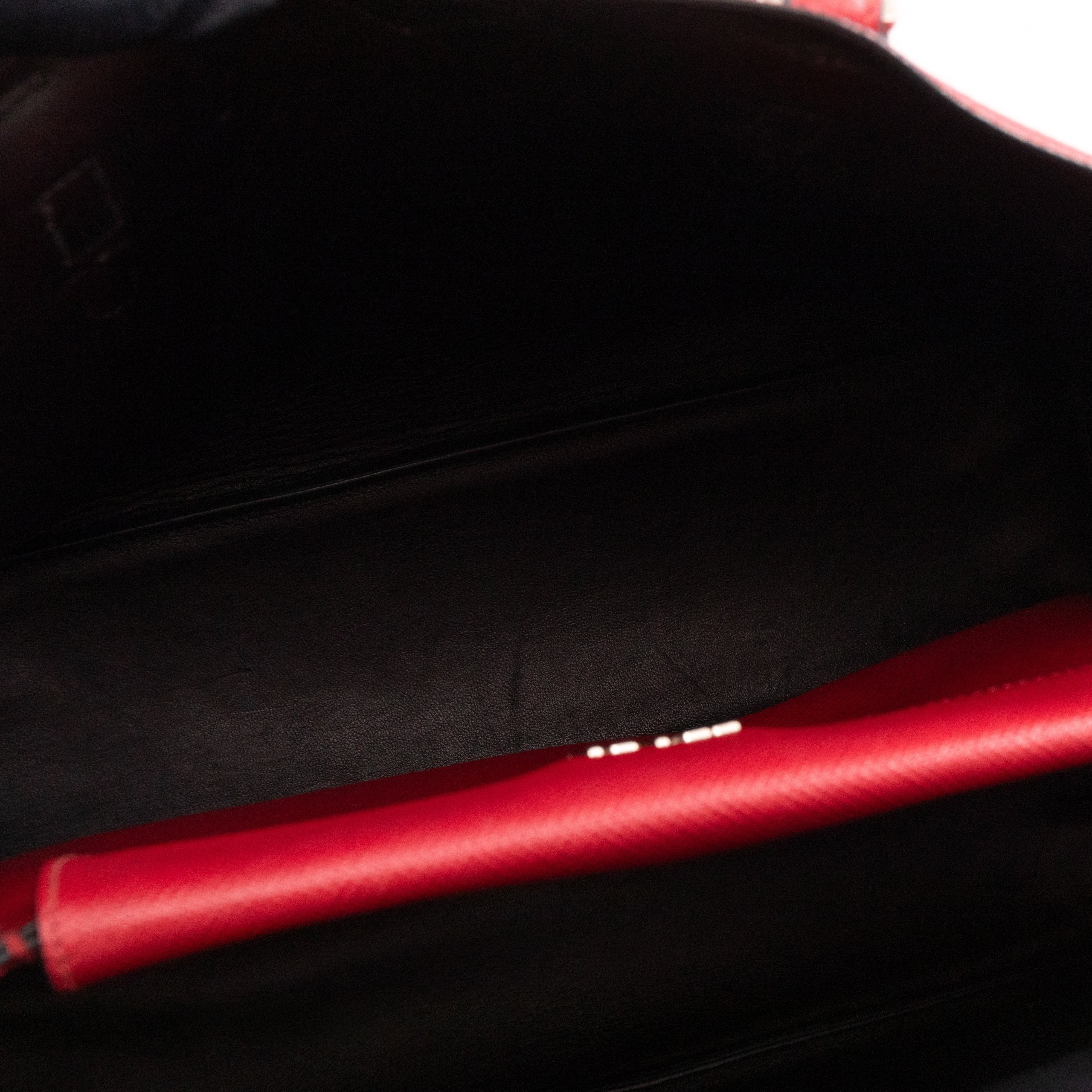Double Bag Large Red Saffiano Leather