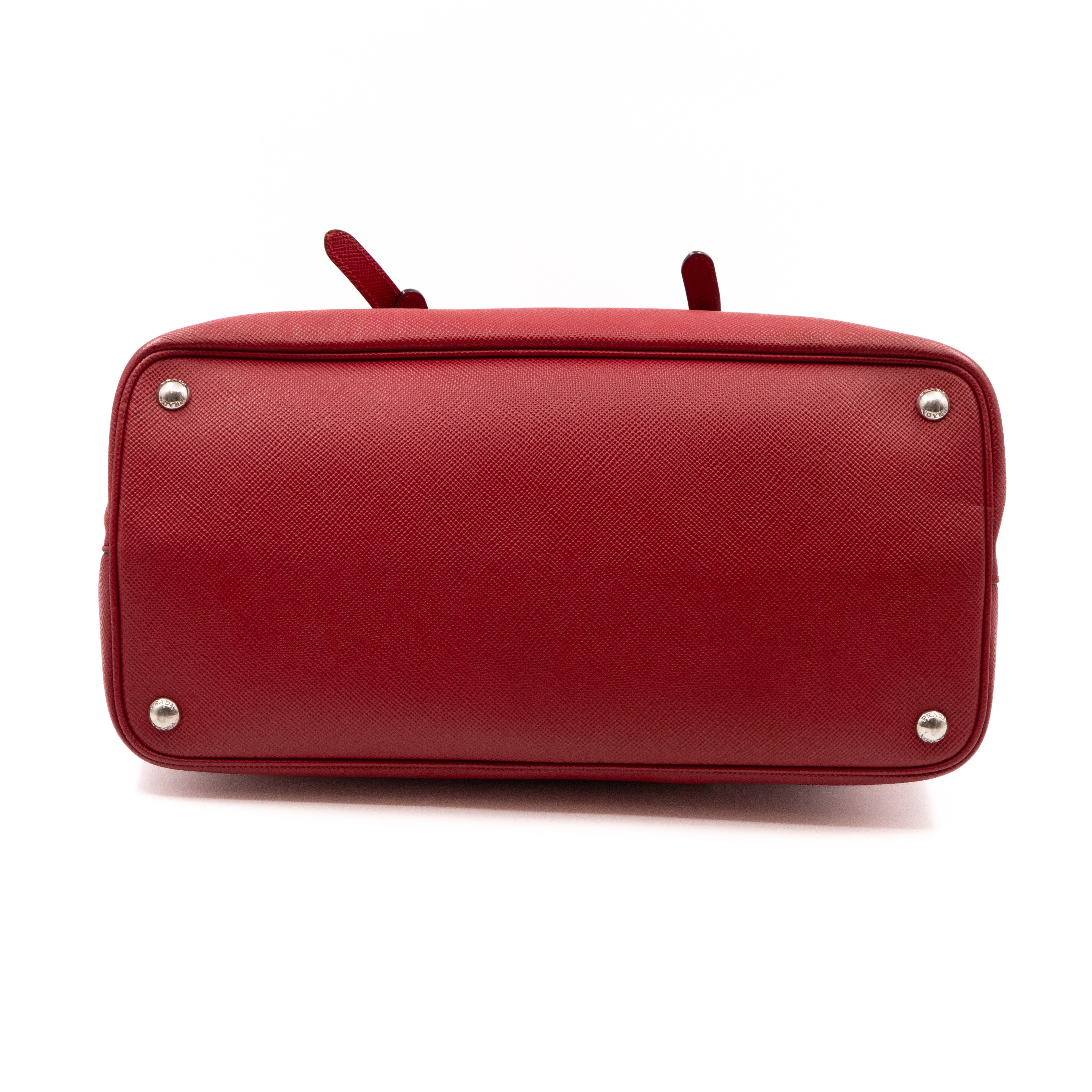Double Bag Large Red Saffiano Leather