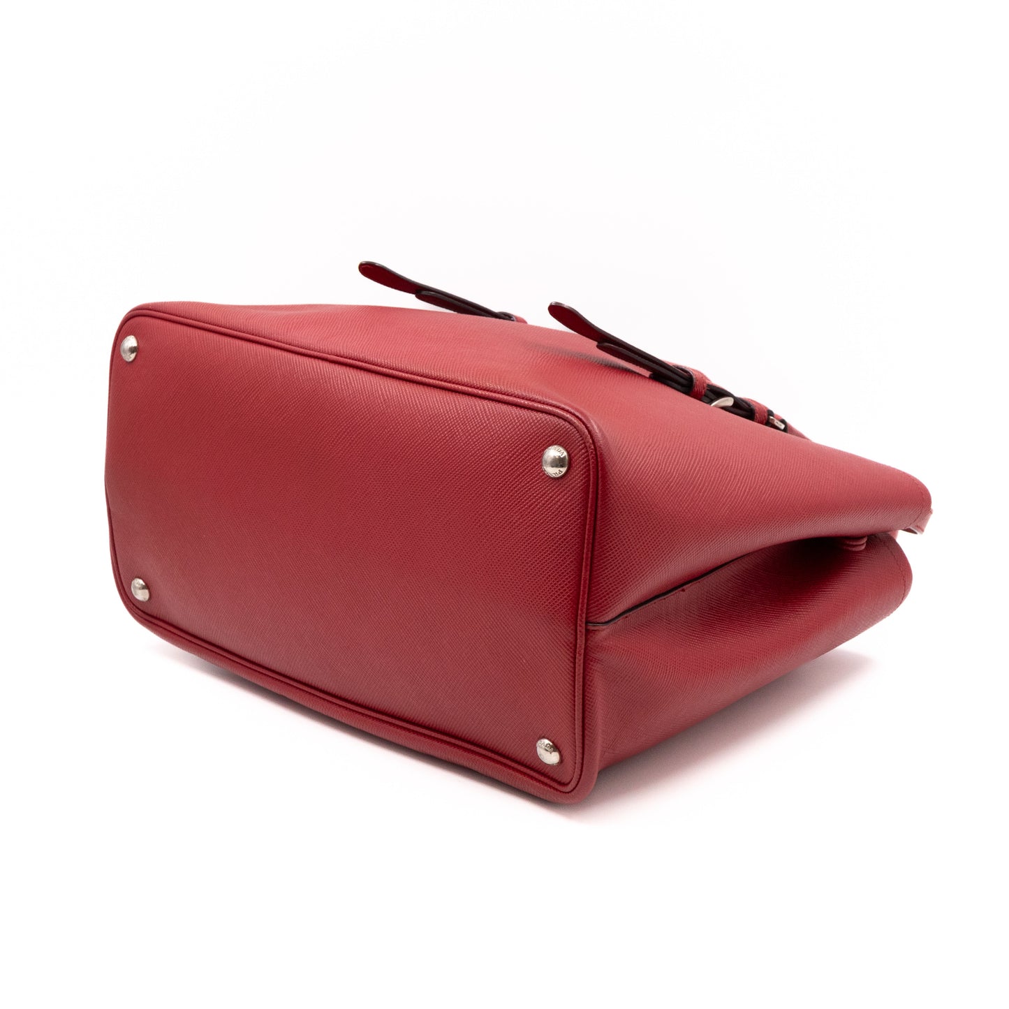 Double Bag Large Red Saffiano Leather