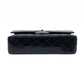 Classic Double Flap Bag Medium Navy Blue Patent Leather Silver