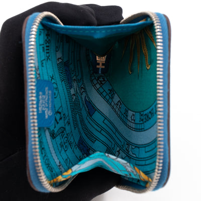 Silk'in Change Purse Blue Leather