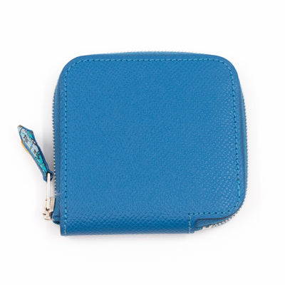 Silk'in Change Purse Blue Leather