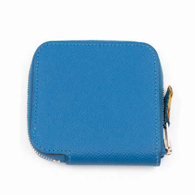 Silk'in Change Purse Blue Leather