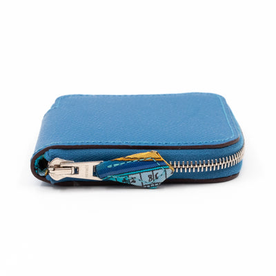Silk'in Change Purse Blue Leather