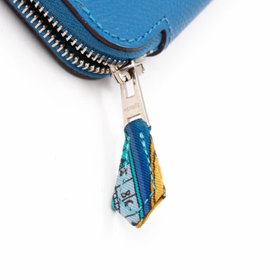 Silk'in Change Purse Blue Leather